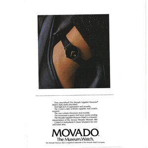 Movado The Museum Watch ADVERT 1990s  Vintage Print Ad